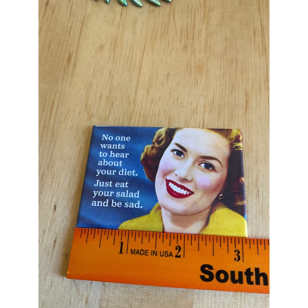 Ephemera Inc Funny Retro Diet Salad Sad Refrigerator Magnet 2015 Made in USA